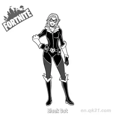 Free printable Black Cat 01 Coloring Page - Free PDF Printable Fortnite Coloring Sheets coloring page